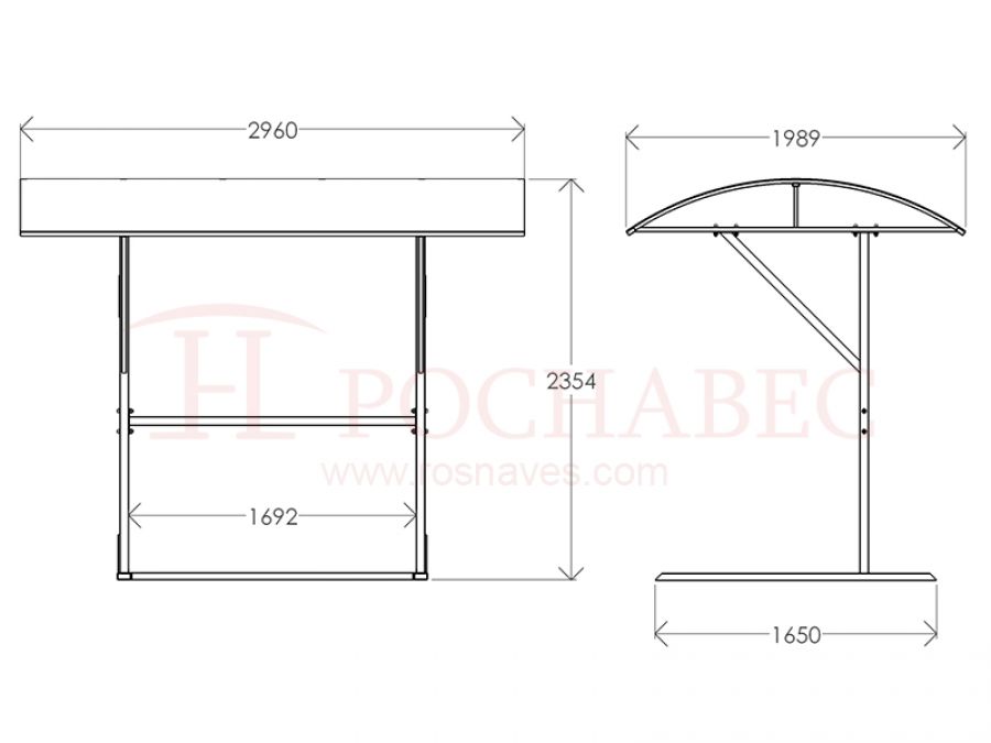 Навес Тип 2 (размеры)