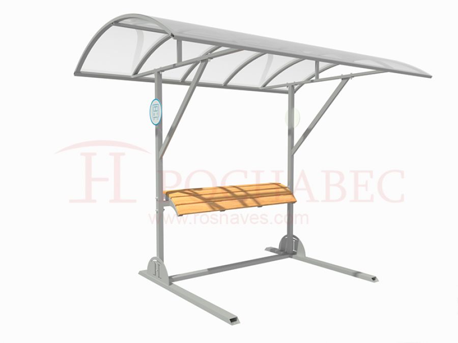 Навес с полускамейкой для отдыха