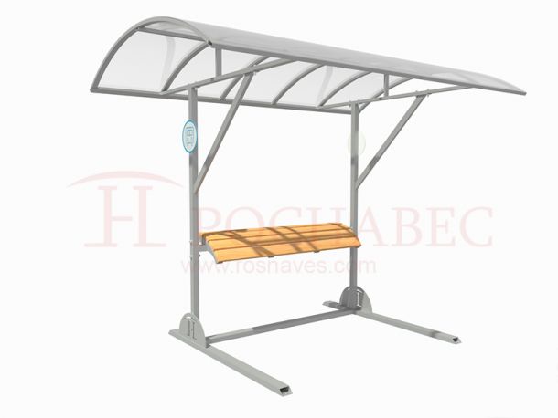 Навес с полускамейкой для отдыха