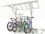 Велопарковка из конструкционной стали с навесом из поликарбоната на 8 велосипедов